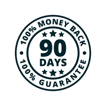 90 days 100 percent money back guarantee badge